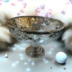 LAMEDORE DC AYAKLI YUVARLAK MEYVELIK NICKEL 34X34X22 CM