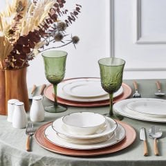 Karaca Elegance Bone Nora 74 Parça 12 Kişilik Yemek Takımı