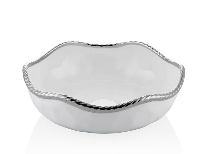 LAMEDORE WAVE BEYAZ SILVER SALATA KASESI 26X26X8 CM