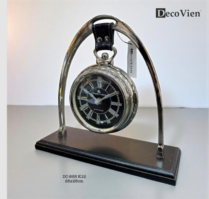 DecoVien Masa Saati Gümüş Renk 25 cm