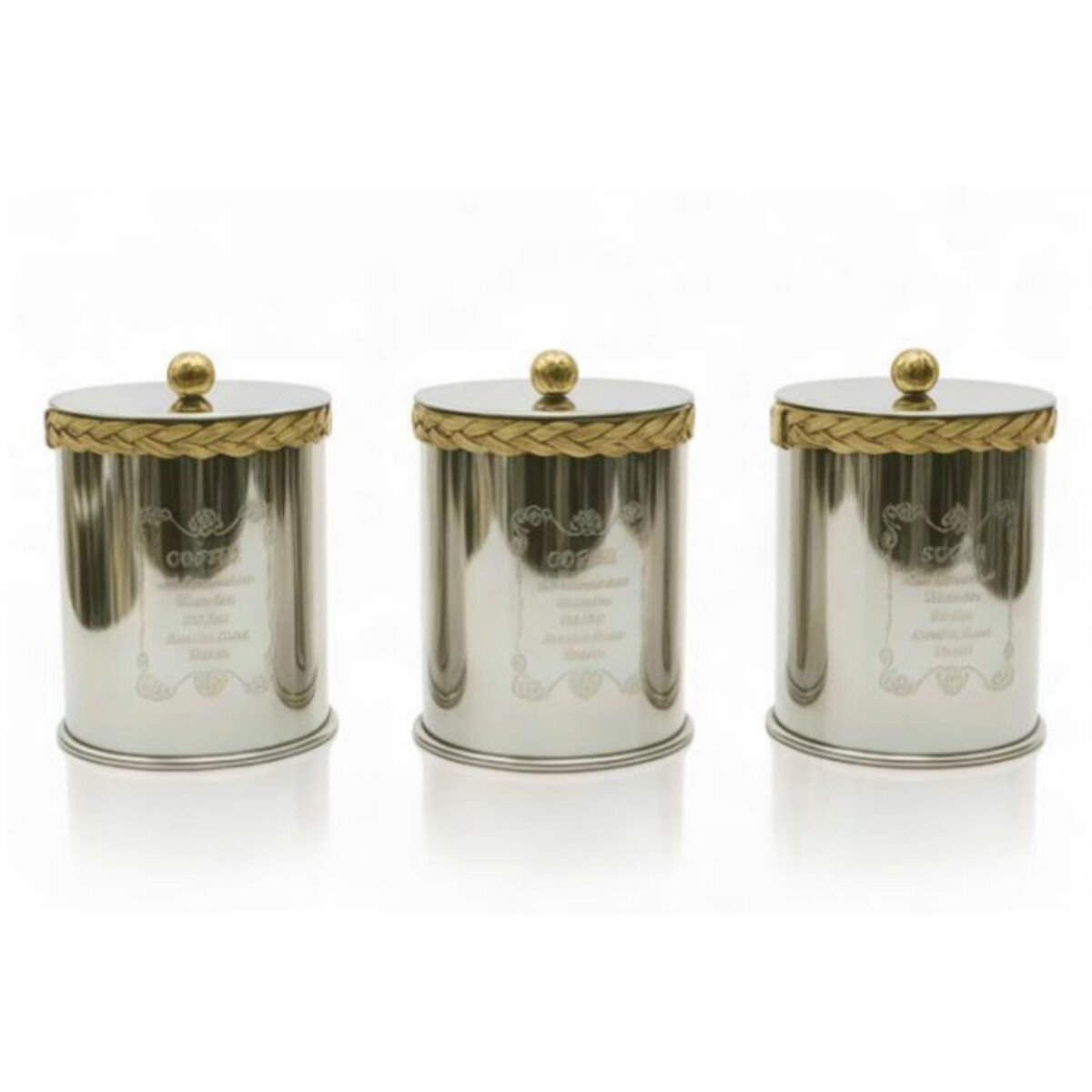 DecoVien 3’lü Çelik Çay Kahve Şeker Kavanoz Seti