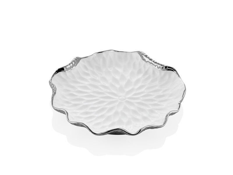 LAMEDORE CURVE BEYAZ SILVER PASTA TABAGI 20X20X2,5 CM (6 LI)