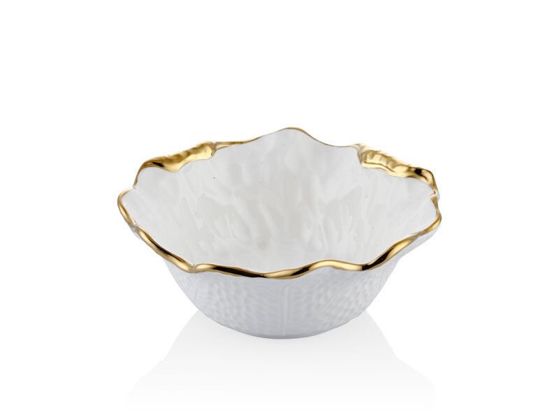 LAMEDORE CURVE BEYAZ GOLD CORBA KASESI 15X15X6 CM (6 LI )