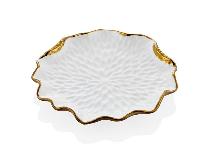 LAMEDORE CURVE BEYAZ GOLD SERVIS TABAGI 25X25X3 CM (6)