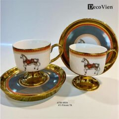 DecoVien 2 Kişilik 90 ml Porselen Kahve Fincan Takımı