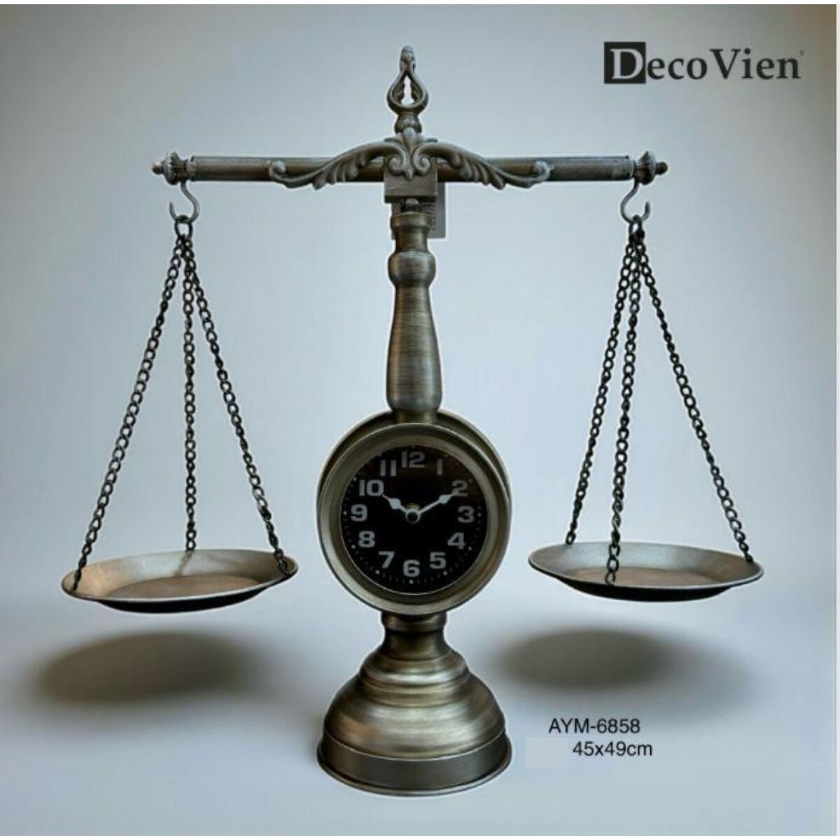 DecoVien Eskitme Renk Terazi Saat | 45×49 cm