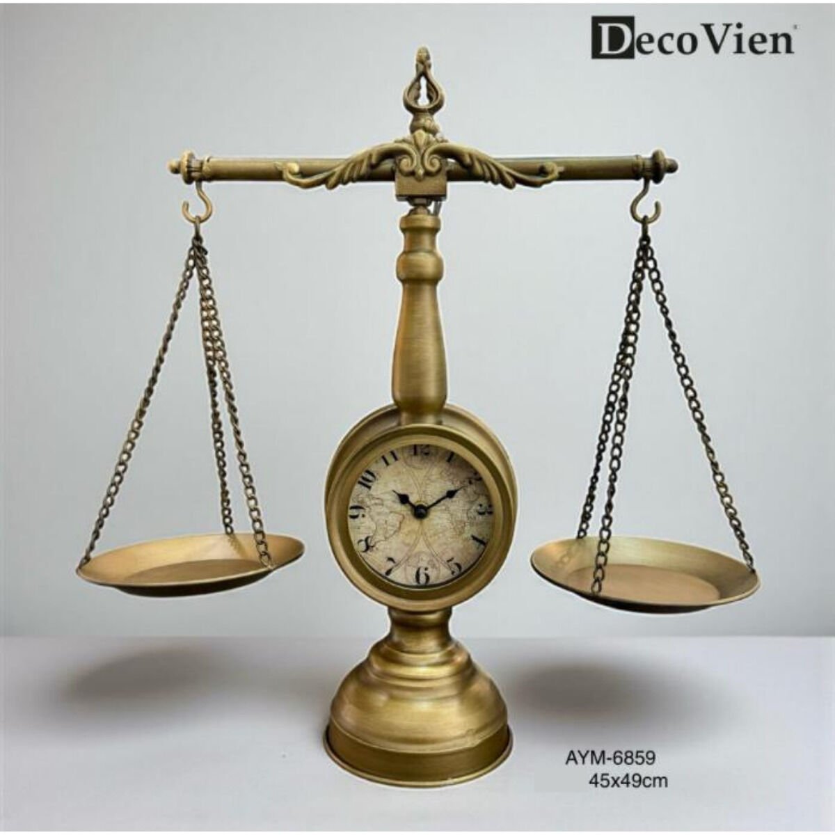 DecoVien Eskitme Gold Renk Terazi Saat