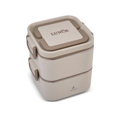 Aryıldız Bento Lunch Box Kare Beige 1400 ml