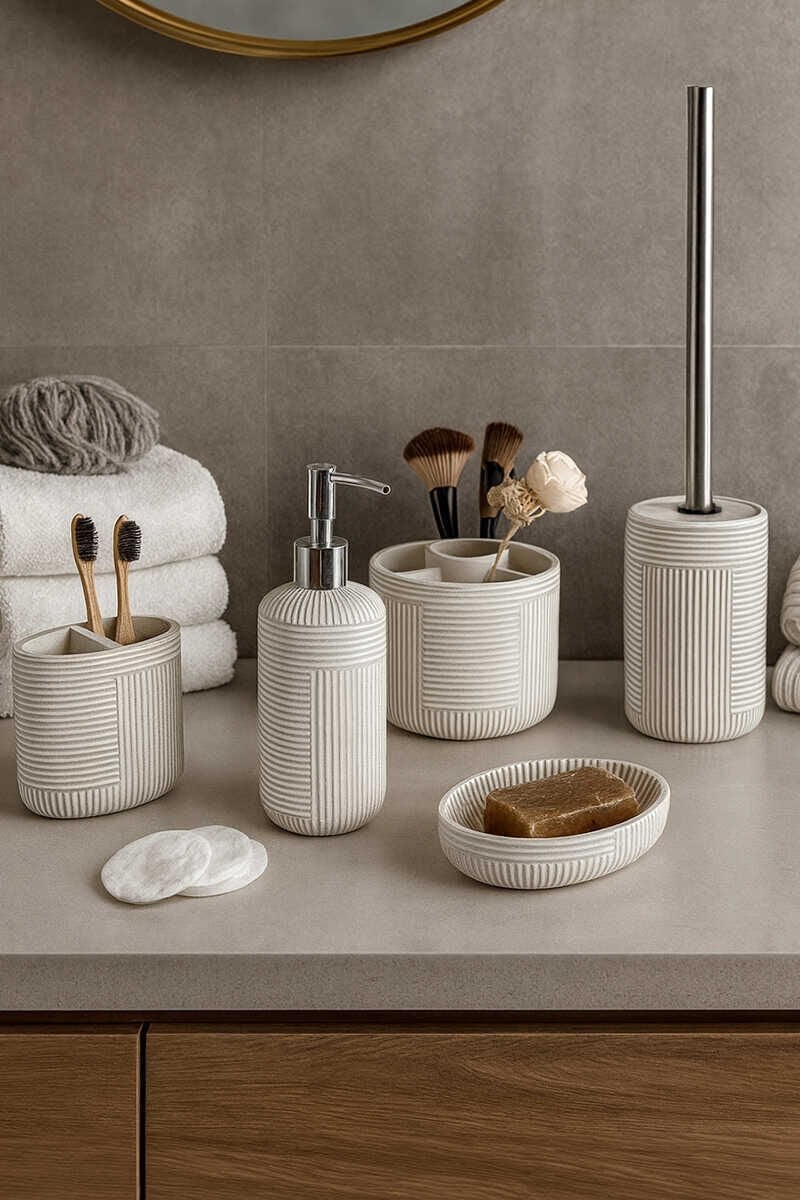 Primanova Scorro Banyo Seti 5 Parça - Bej