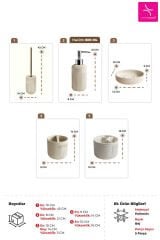 Primanova Scorro Banyo Seti 5 Parça - Bej