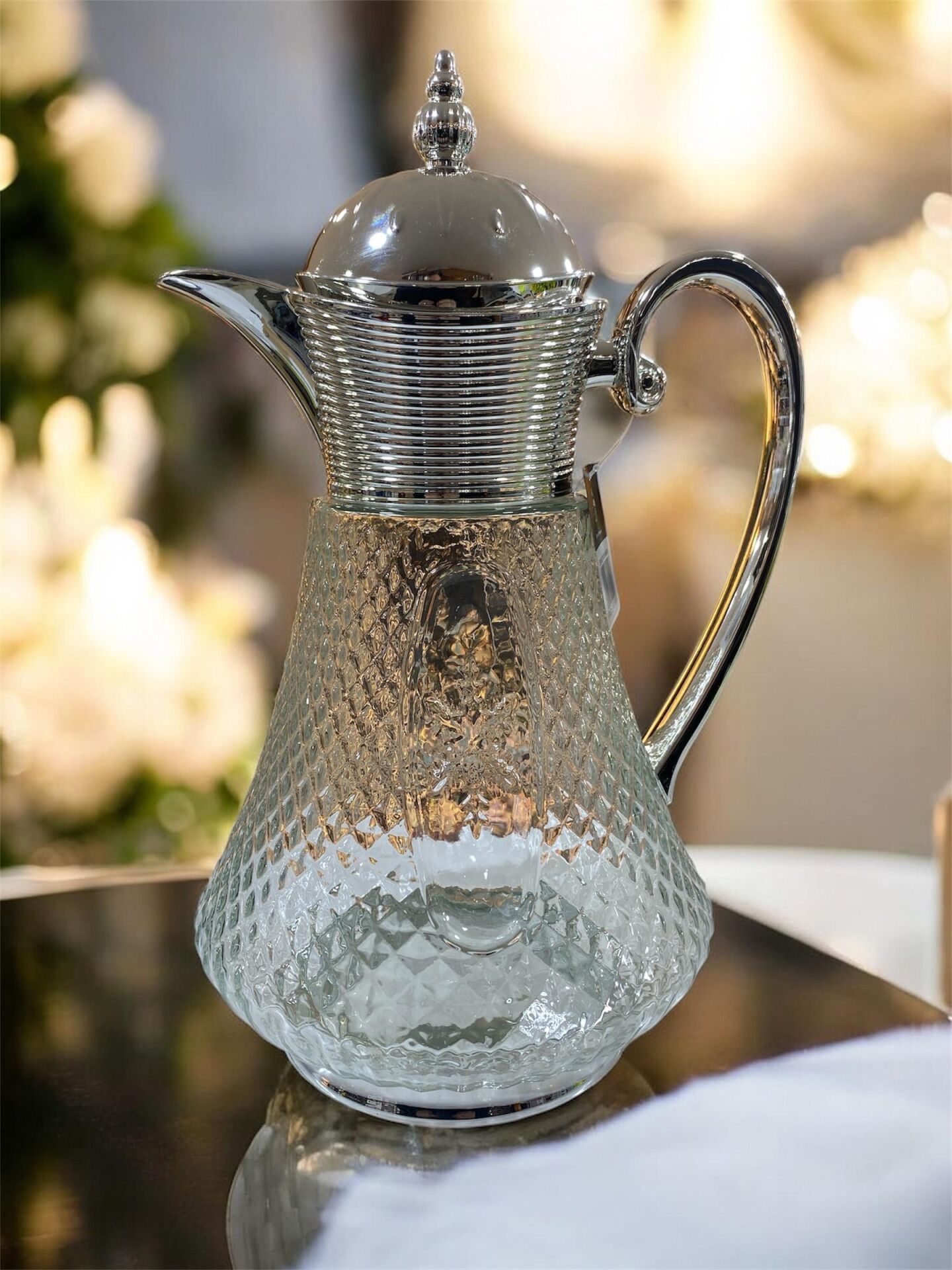 ROYKİNG Nurbanu Sürahi Şerbetlik 1.8 Litre – Gümüş