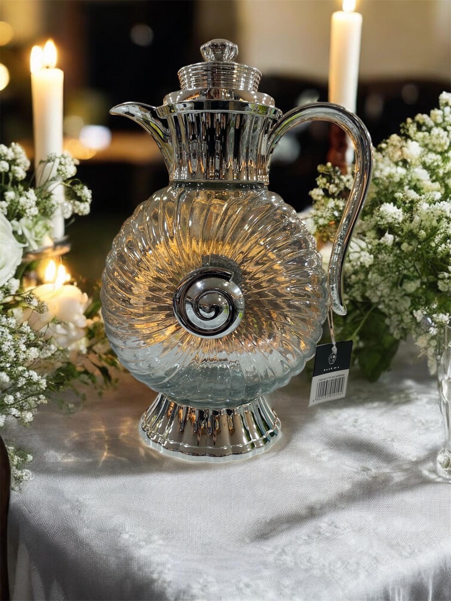 ROYKİNG Hürrem Sürahi Şerbetlik 1.8 Litre – Gümüş