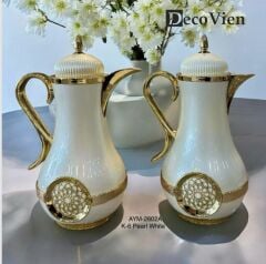 DecoVien İkili Cam İç Termos Seti  Sedef & Gold