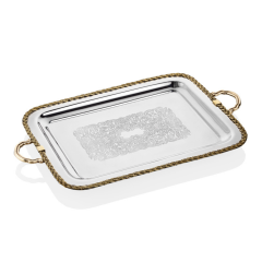 BLACK PEARL HALATLI KULPLU DIKDORTGEN TEPSI BUYUK 51.5X39X4.5 CM (6) 1MG-15640R