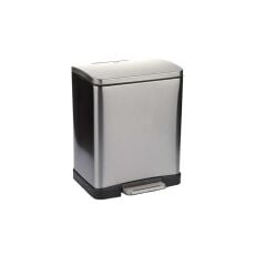 Primanova Paslanmaz Çelik Softclose Pedallı Banyo Mutfak Ofis Çöp Kovası Inox 12 Lt