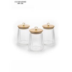 ENFA 3 LÜ CAM BAHARATLIK BAMBU KAPAKLI ENF-1204