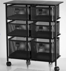 YILDIRAY METAL 3 KATLI 6 ÇEKMECELİ  TEKERLEKLİ SEBZELİK