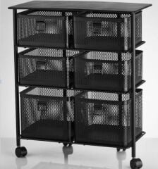 YILDIRAY METAL 3 KATLI 6 ÇEKMECELİ  TEKERLEKLİ SEBZELİK