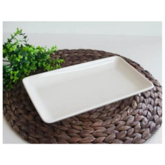 Acar Pure White 34x18cm Beyaz Porselen Servis Kayık Tabak 008089