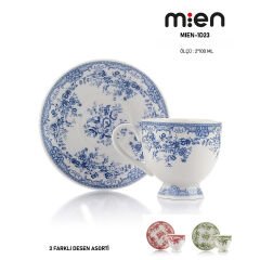 MİEN 2’li Porselen Kahve Fincan Takımı – 100 ml (3 Farklı Renk Seçeneği)