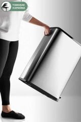 Primanova Dikdörtgen Paslanmaz Çöp Kovası 40 Litre - Inox