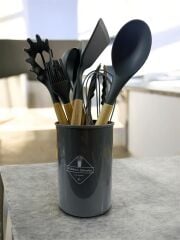 ENFA 8 Parça Ahşap Saplı Silikon Servis Seti