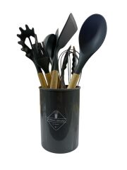 ENFA 8 Parça Ahşap Saplı Silikon Servis Seti