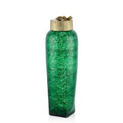 LAMEDORE SQUARE BASE LARGE GREEN GLASS JAR 18X18X57 CM