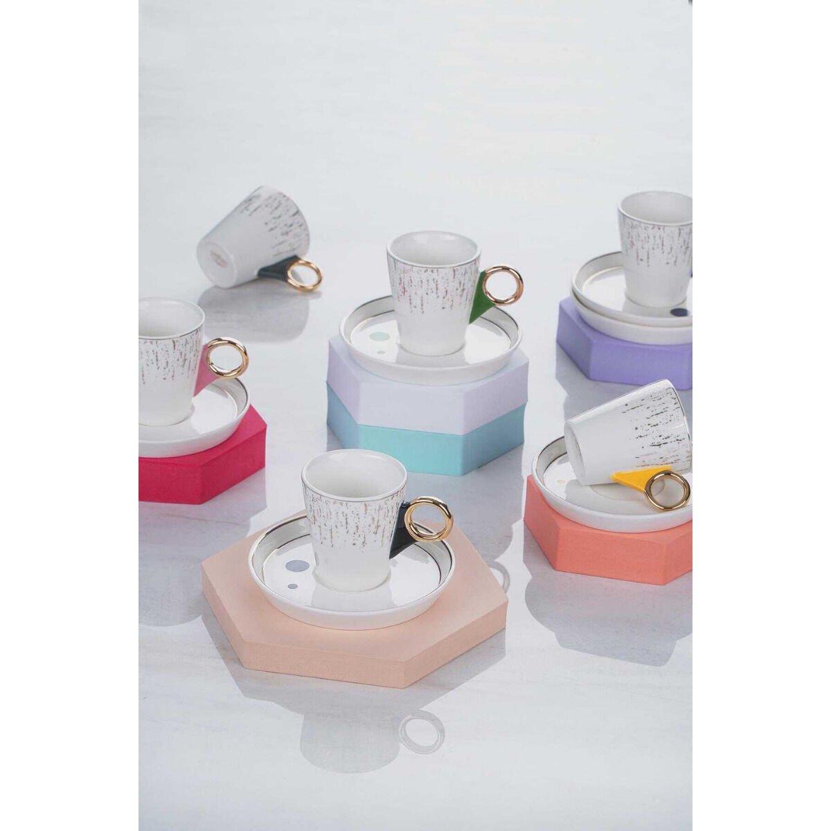 Acar Grove 6 Kişilik Porselen Kahve Fincanı Takımı 90 ml