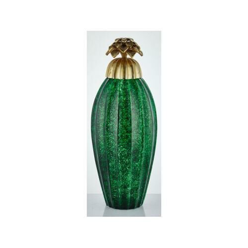 LAMEDORE LINEAL LARGE GREEN GLASS JAR 23X23X55 CM