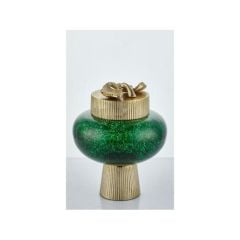 LAMEDORE CHUBBY GREEN GLASS POT 17X17X23 CM