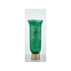 LAMEDORE ROUND BASE LARGE GREEN GLASS VASE 17X17X44 CM