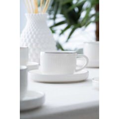 Acar Kingston 6 Kişilik Gold-Silver Çay Fincanı Takımı - 210 ml