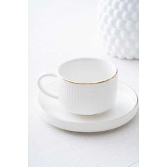 Acar Kingston 6 Kişilik Gold-Silver Çay Fincanı Takımı - 210 ml