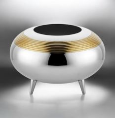 LAMEDORE LINES NICKEL GOLD FAT VASE 25X25X17 CM