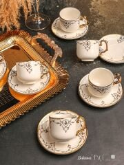 PAÇİ – ELİZA 6’lı Yaldızlı Türk Kahve Fincan Takımı – 90 ml