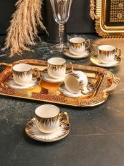 PAÇİ – ELİZA 6’lı Yaldızlı Türk Kahve Fincan Takımı – 90 ml