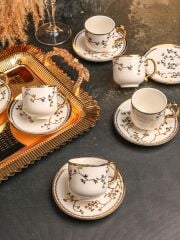 PAÇİ – ELİZA 6’lı Yaldızlı Türk Kahve Fincan Takımı – 90 ml