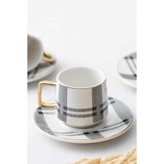 Acar Mira 6 Kişilik Porselen Kahve Fincanı Takımı - 90 ml