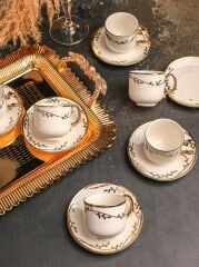 PAÇİ – ELİZA 6’lı Yaldızlı Türk Kahve Fincan Takımı – 90 ml