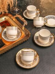 PAÇİ – ELİZA 6’lı Yaldızlı Türk Kahve Fincan Takımı – 90 ml