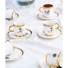 Acar Melody 6 Kişilik Porselen Kahve Fincanı Takımı