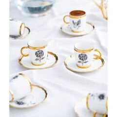 Acar Melody 6 Kişilik Porselen Kahve Fincanı Takımı