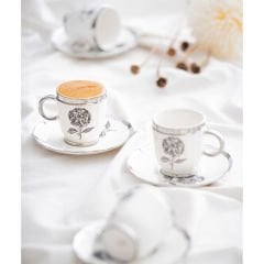 Acar Melody 6 Kişilik Porselen Kahve Fincanı Takımı