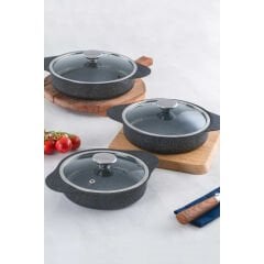 Acar Camille Grey 6 Parça Döküm Sahan Set