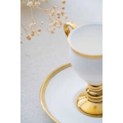 Acar Prune 6 Kişilik Kahve Fincanı Takımı - Beyaz