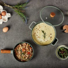 Fika Gri Tencere Ve Tava Seti 7 Parça