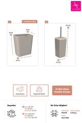 Primanova Flip 2'li Banyo Seti - Koyu Bej