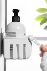 Primanova Deby 2'li Yapışkanlı Banyo Rafı Beyaz