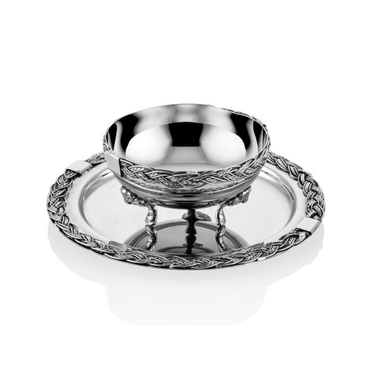 Lamedore Halatlı Tepsi Ve Kase 2 Lİ Takım 17X17X13,5 Cm Full Nickel